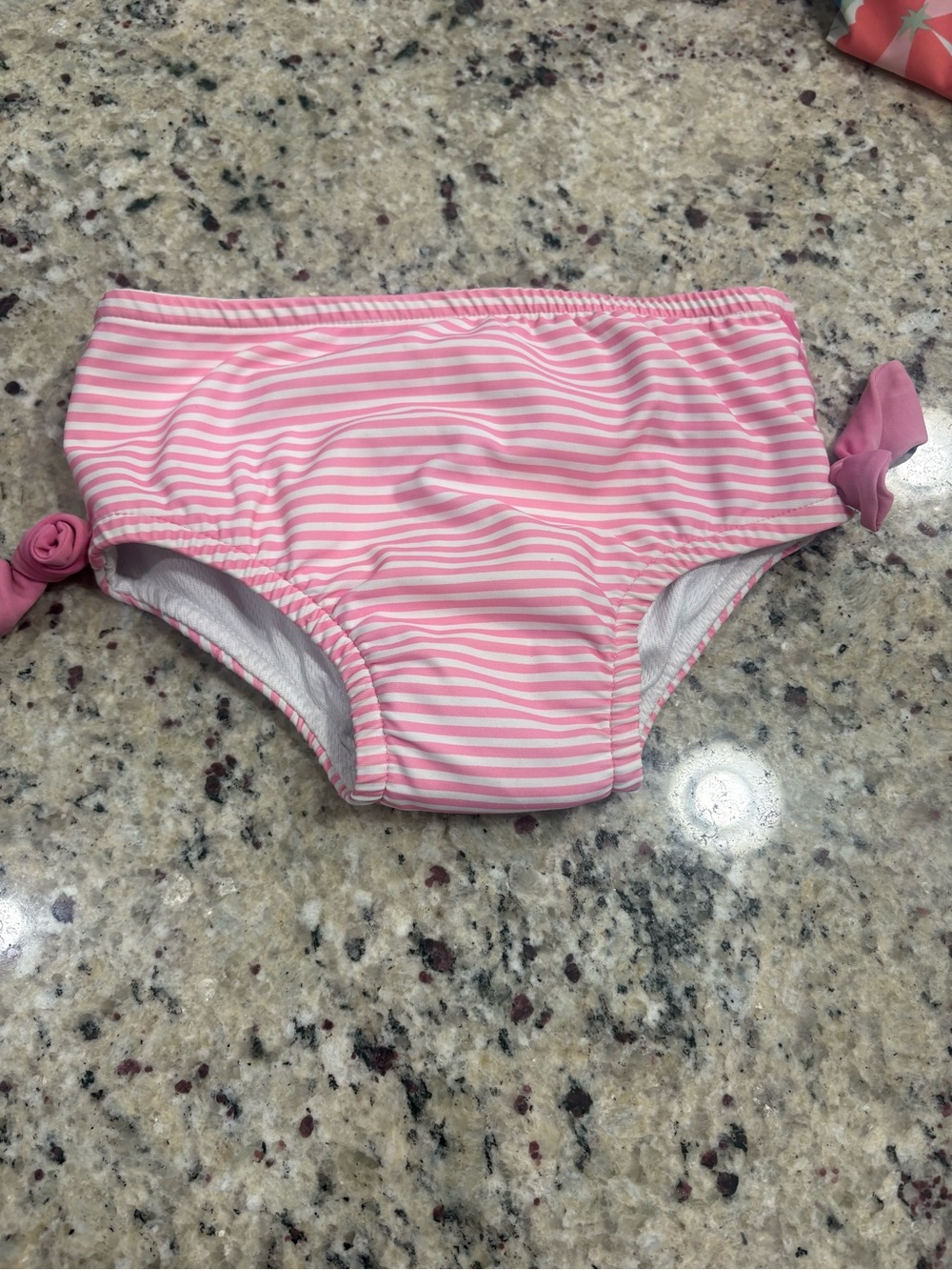 Iplay swim diaper cover pink and white striped 18 months 22-25 pounds GUC